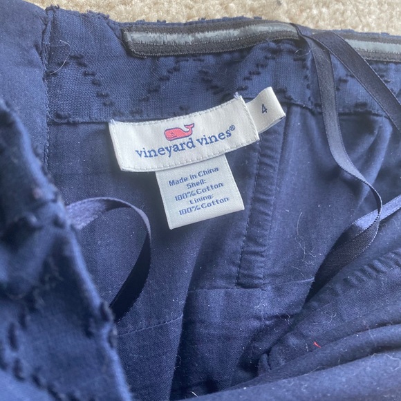 Navy blue Vineyard Vines textured strapless top - Picture 3 of 3